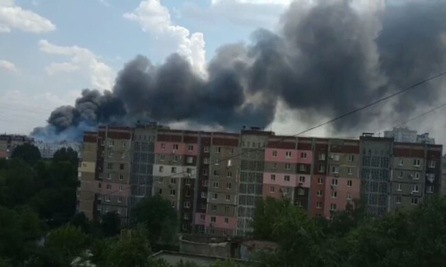 Взрыв на складе боеприпасов оккупантов. Фото: скриншот Telegram-видео