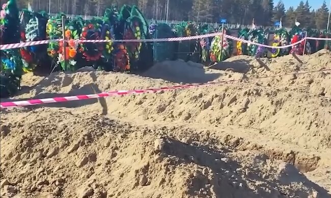 Цвинтар на росії. Фото: скріншот YouTube-відео