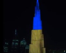 Не "перемога", но красиво: в Дубае оригинально поздравили Украину – самое высокое здание мира заиграло новыми красками