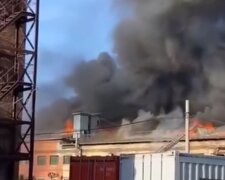 Пожар на заводе рф. Фото: скриншот Telegram--видео