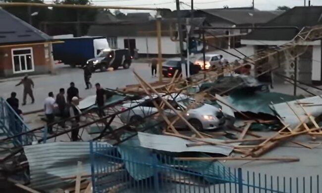 Ураган в Чечне. Фото: скрин youtube