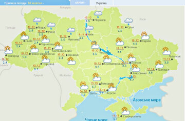 Погода в Україні. Фото: скріншот meteo.gov.ua