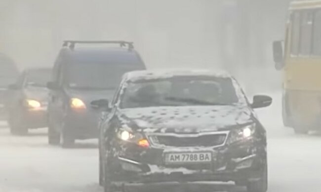 Первый снег в Украине. Фото: скирншот Youtube