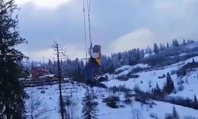 Инцидент на курорте в Славском. Фото: скриншот Youtube-видео