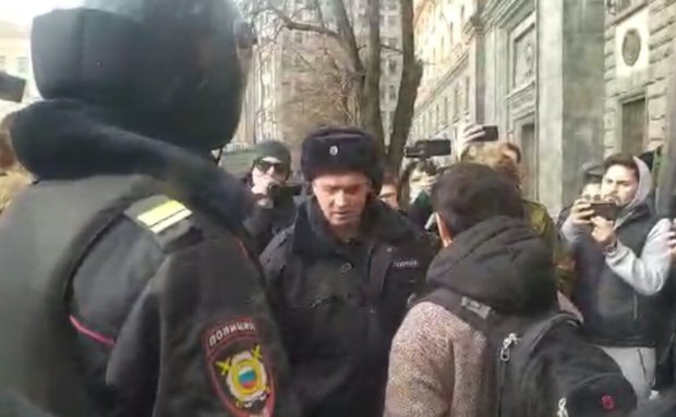 Разгон демонстрации в Москве. Фото: скриншот Telegram