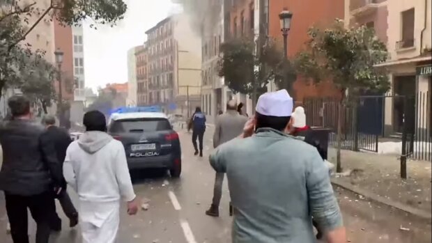 Взрыв в Мадриде. Фото: скриншот Youtube-видео