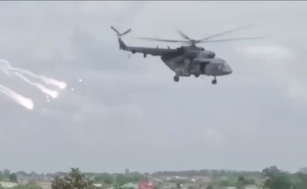 Гелікоптер на Бєлгородщині. Фото: Telegram