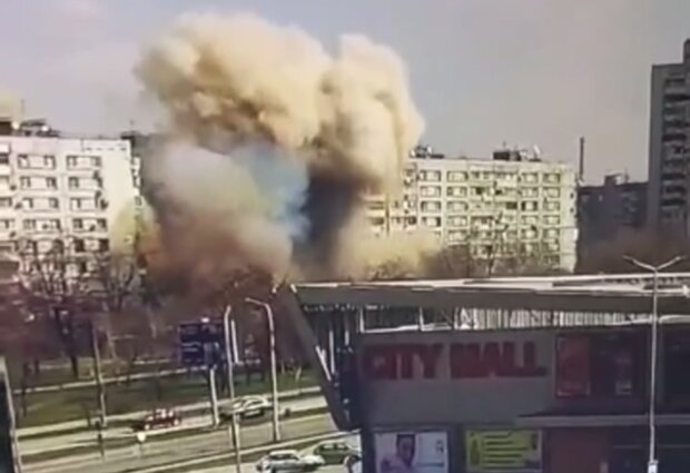 Ракетный удар в Запорожье. Фото: Telegram