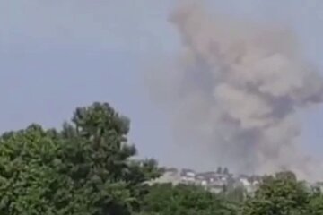 Вибух в окупованій Чорнобаївці. Фото: скріншот Telegram-відео