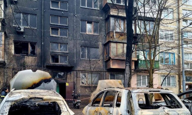 Наслідки атаки рф по Києву. Фото: Telegram