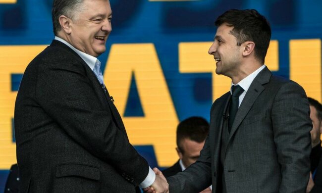 Владимир Зеленский и Петр Порошенко. Фото: скриншот Telegram