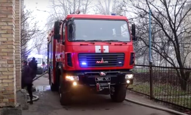 Пожар в Киеве. Фото: скриншот YouTube