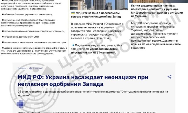 Центр протидії дезінформації: доповідь мзс рф про права людини