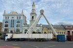 Демонтаж колеса обозрения на Подоле в Киеве