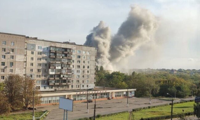 Взрыв в оккупированном Алчевске. Фото: Telegram
