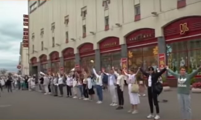 Протесты в Беларуси. Фото: скриншот видео