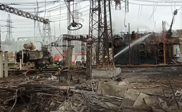 Разрушенная ТЭС. Фото: скриншот YouTube-видео