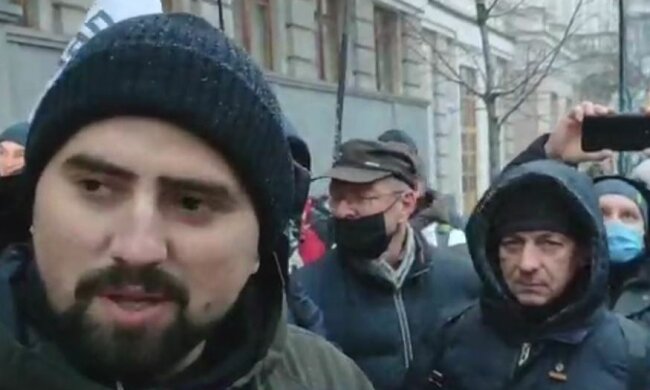 Акция протеста в Киеве. Фото: скриншот видео Телеграм