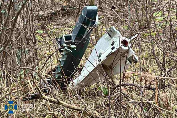 Фрагменти ракети Р-60 на дроні Герань-2