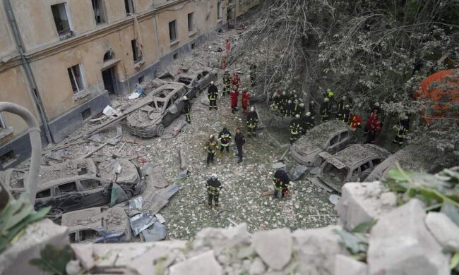 Удар по Львову. Фото: t.me/dsns_telegram