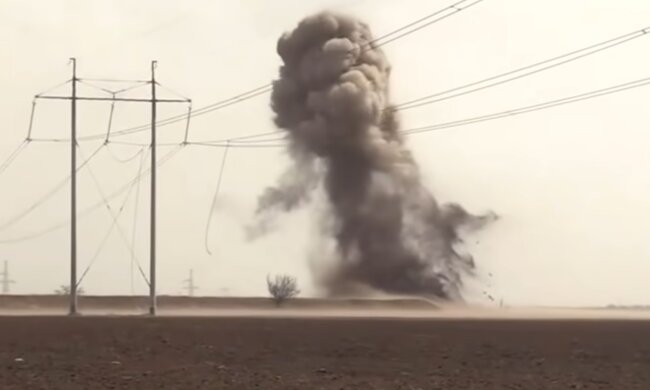 Вибух. Фото: скріншот YouTube-відео