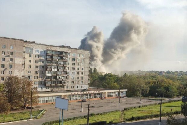 Взрыв в оккупированном Алчевске. Фото: Telegram