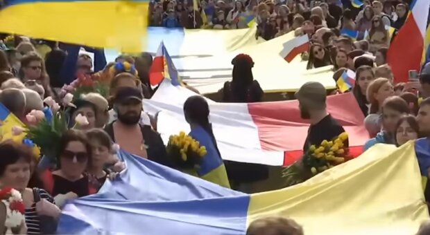 Акція українців у Польщі. Фото: скріншот YouTube-відео