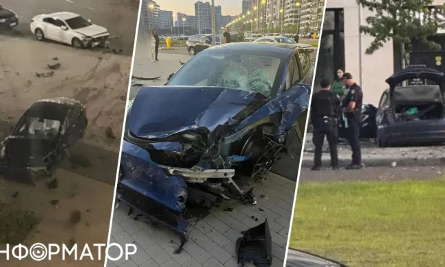 П'яний підліток на Tesla протаранив авто в Києві