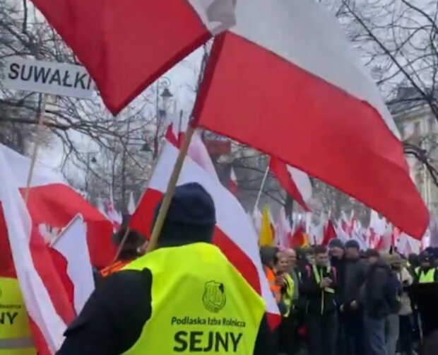 Акція протесту в Варшаві. Фото: скрін відео