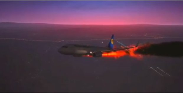 Крушение самолета “МАУ", скриншот видео