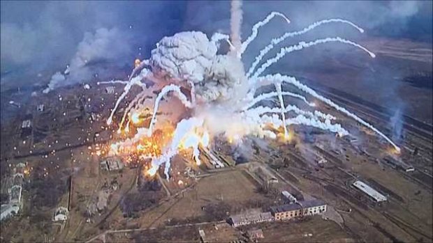 Загоревшийся ракетный двигатель спровоцировал взрыв боеприпасов в Балаклее