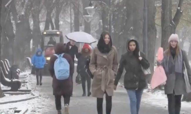 Зима, снег. Фото: скрин РБК-Украина