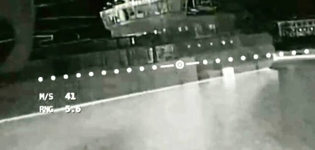 Суховантажне судно в порту Бердянська після ураження