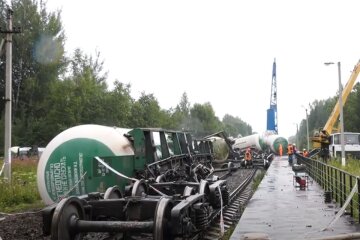 Авария на железной дороге. Фото: скриншот YouTube-видео