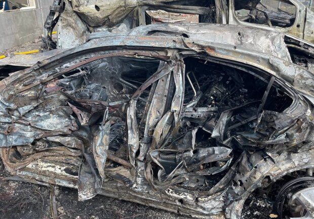 Сгоревшая машина. Фото: Telegram