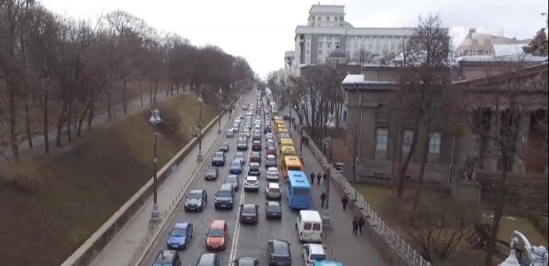 Перевозчики, протест, Киев. Фото: скрин youtube