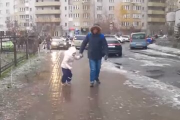 Гололед на улице. Фото: скриншот YouTube-видео