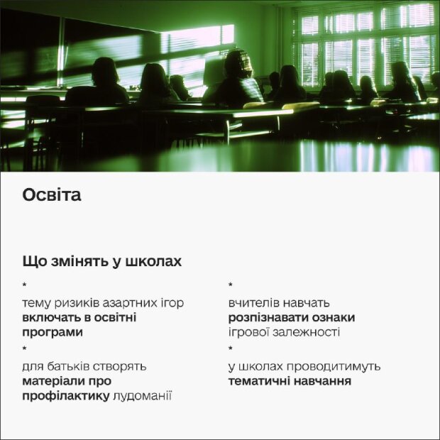 Освітні програми та онлайн-сервіси — Стратегія боротьби з лудоманією