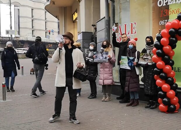 Протест в Киеве. Фото: скриншот Youtube-видео