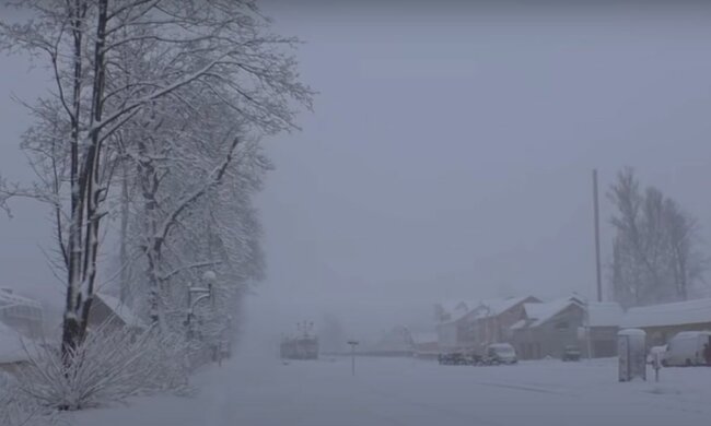 Снегопад. Фото: скриншот YouTube