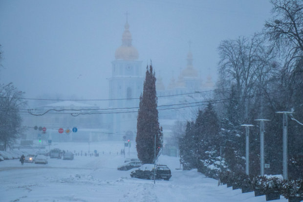 Зима в Киеве. Фото: скриншот видеозаписи
