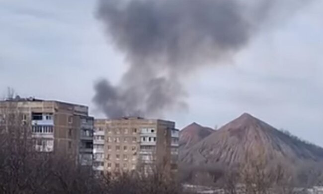 Вибух у Донецьку. Фото: скріншот Telegram-відео