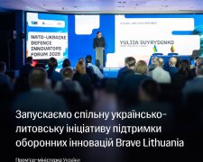 Премьер-министр Литвы Инга Ругинене анонсирует запуск Brave Lithuania на NATO–Ukraine Forum в Вильнюсе