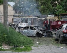 Разрушения в Киеве в результате атаки БПЛА