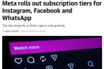 Meta платні підписки Instagram Facebook WhatsApp