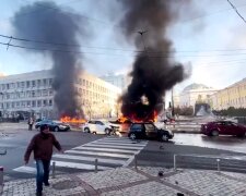 Ракетный удар по Киеву. Фото: Telegram
