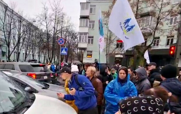 Акція протесту. Фото: скріншот t.me/KyivPolitics