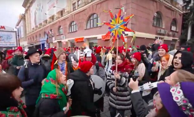 Празднование Рождества в Харькове. Фото: скриншот YouTUbe