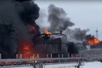 Пожар на нефтебазе. Фото: скриншот YouTube-видео