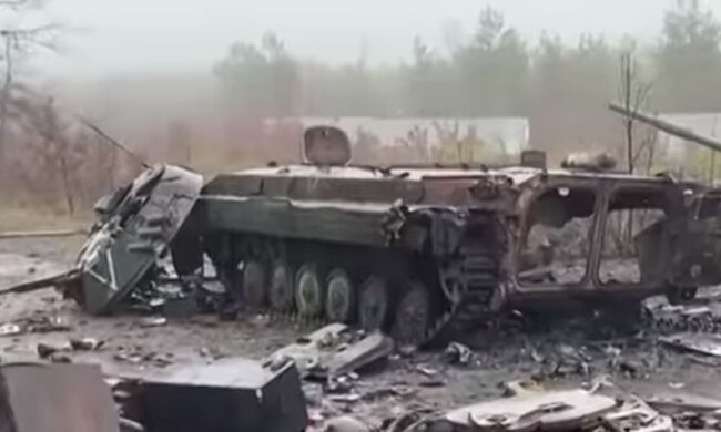 Разбитая техника рф. Фото: скриншот YouTube-видео